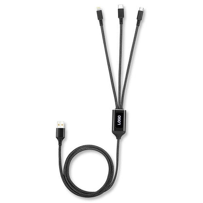 3 in 1 Light-up LOGO Fast Charged Cable