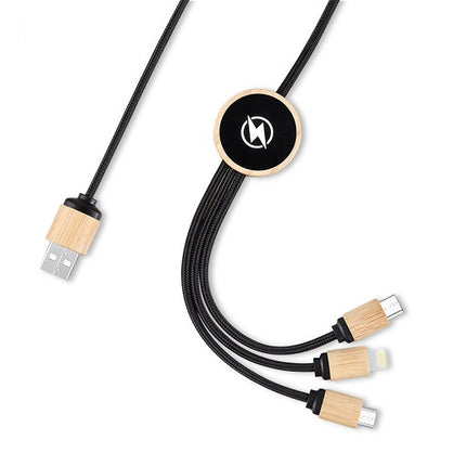 3 in 1 Bamboo Charging Cable