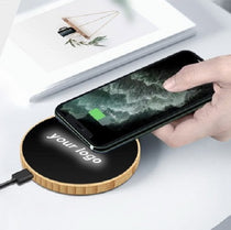 Bamboo Light-up LOGO Wireless Charging Pad