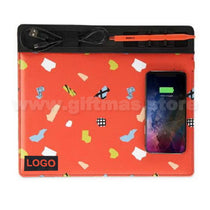 Bespoke Branded Corporate GiFTs - Wireless Charging Mouse Pad with Pen & Phone holder