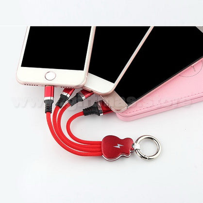 3 in 1 USB Charging Cable Keyring