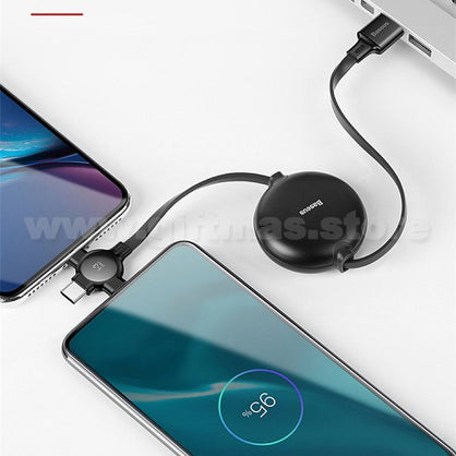 3 in 1 Retractable USB Charging Cable (Fast Charge)