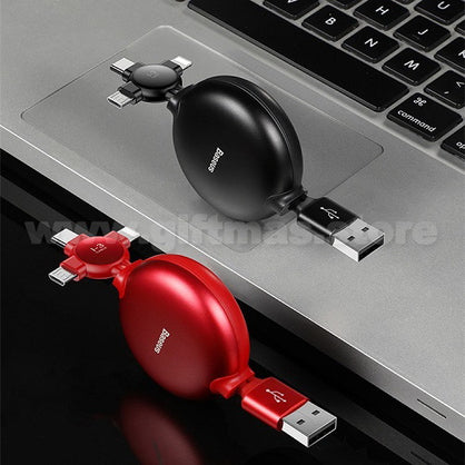 3 in 1 Retractable USB Charging Cable (Fast Charge)