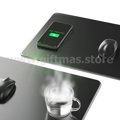 Wireless Charger Mouse Pad with Cup Warmer