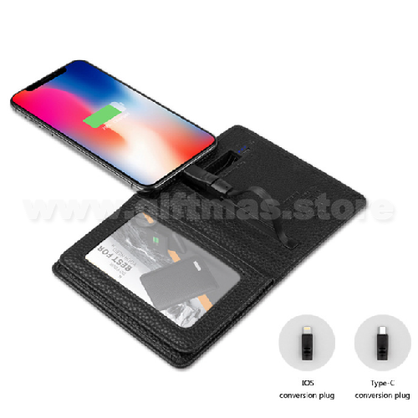 Power Bank Charger Leather Card holder
