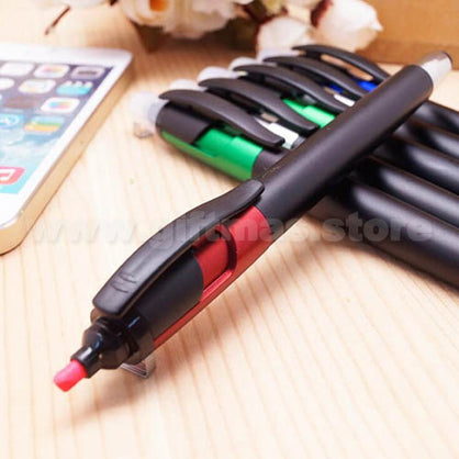 Plastic Ball Pen with Stylus & Highlighter