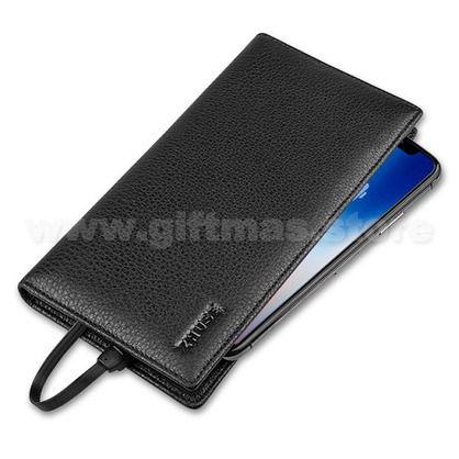 Leather Wallet with Power Bank Charger