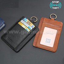 RFID Leather Card Holder with Keyring