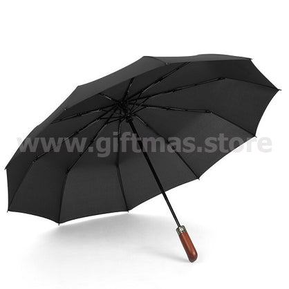 3-folded Wooden Handle Mini Umbrella