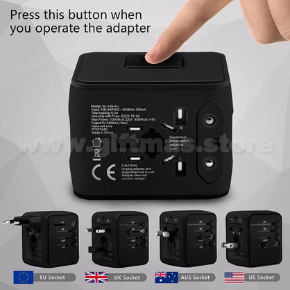 Universal Travel Adaptor (with 4 USB ports & 2.4A fast charge)